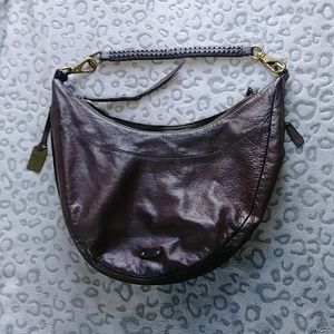 Jenny Hobo Leather Purse The Frye Company Worn mahogany Brown Gold Bag